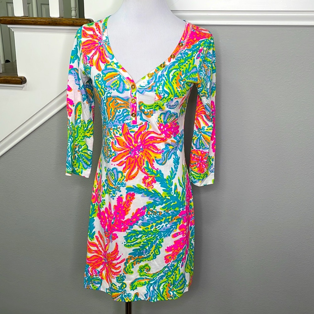 Lilly Pulitzer Pima Cotton Palmetto Dress in Resort White Casa Marina - Picture 2 of 6